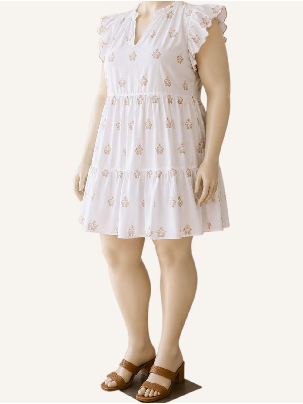 Torrid Belle Isle Embroidered Cotton Tiered Mini Dress 2X NWT Coastal - Picture 3 of 10